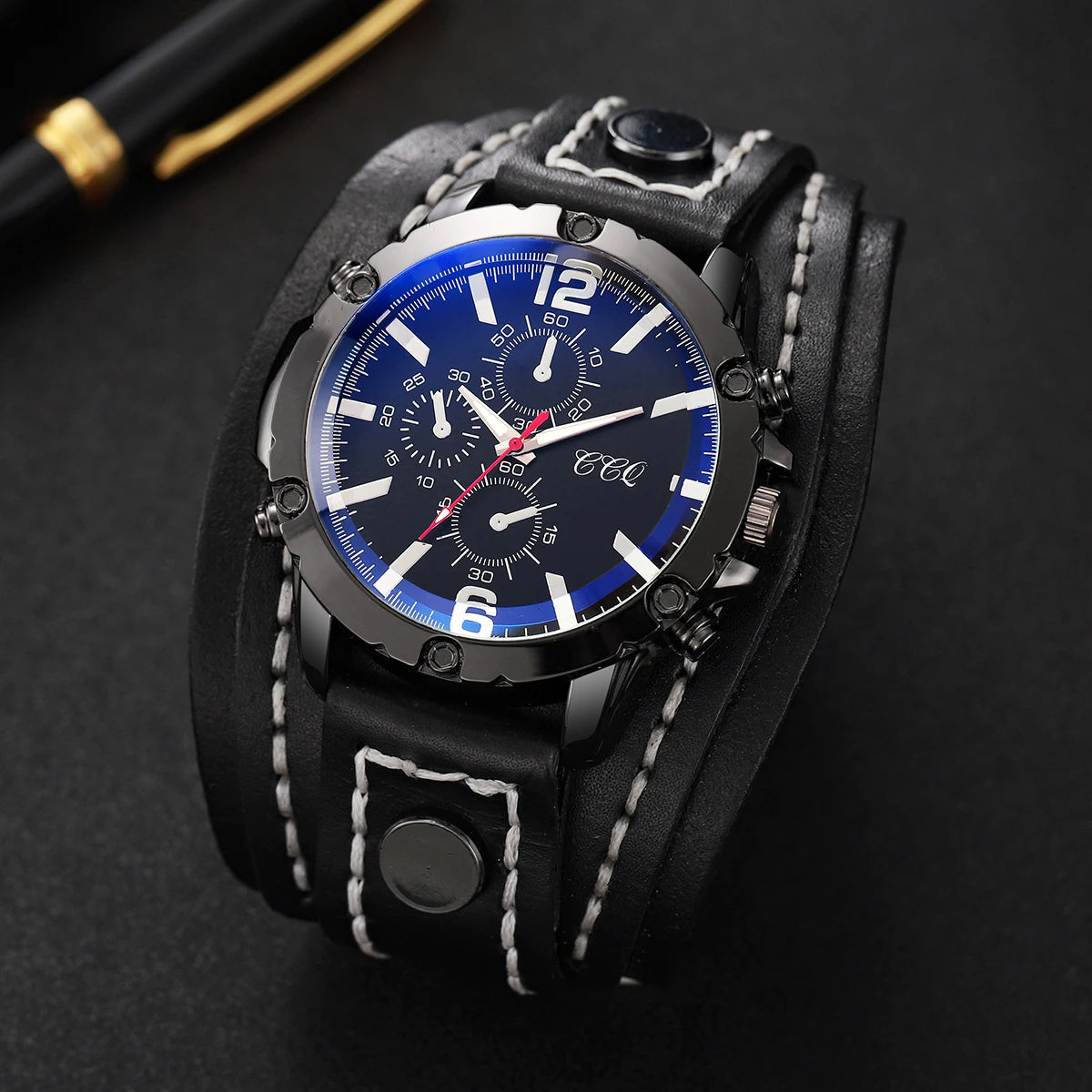 Orologio Da Uomo Casual Vintage Al Quarzo Cinturino a Bracciale  Similpelle