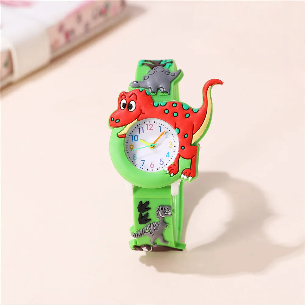 Orologio Bambini Quarzo Cartoni 3D Dinosauro Cinturino Silicone