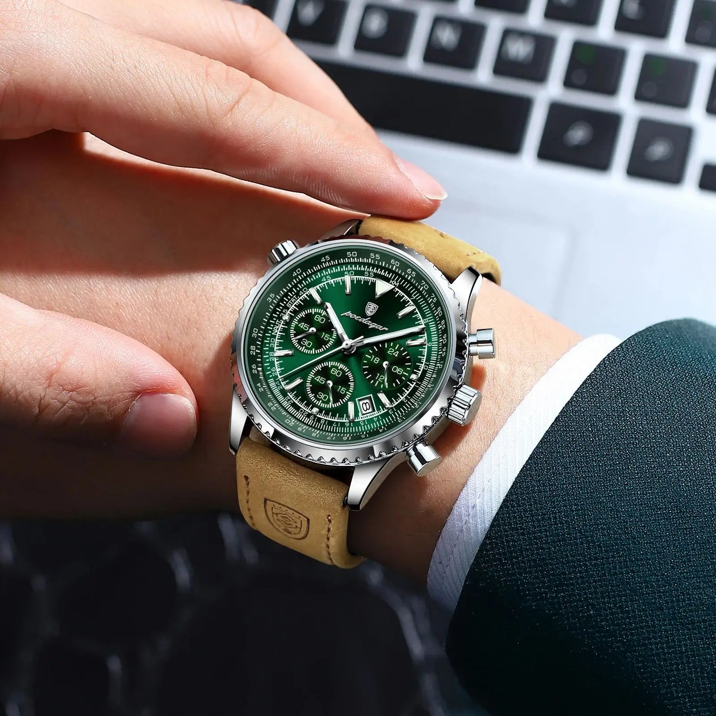 Orologio Uomo Quarzo Cronografo Data Similpelle Moda Casual Elegante