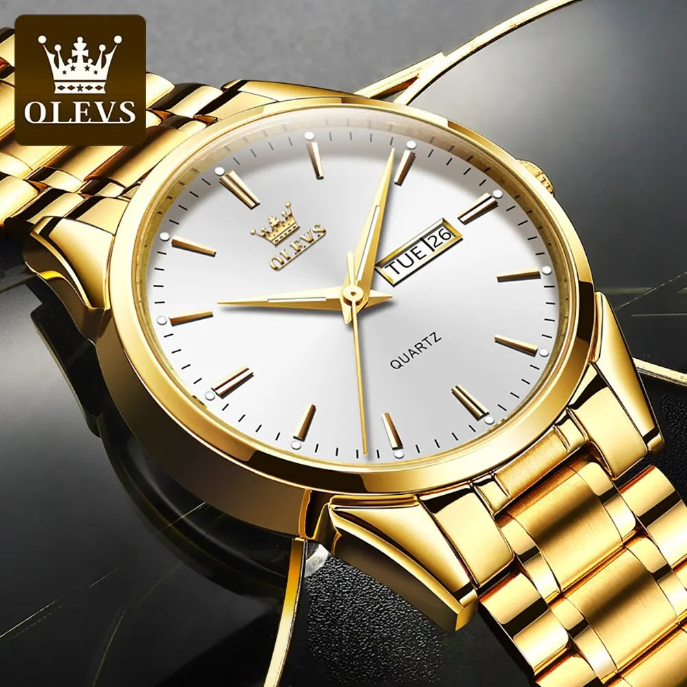 Orologio Uomo Acciaio al Quarzo con Data Lancette Luminose Elegante