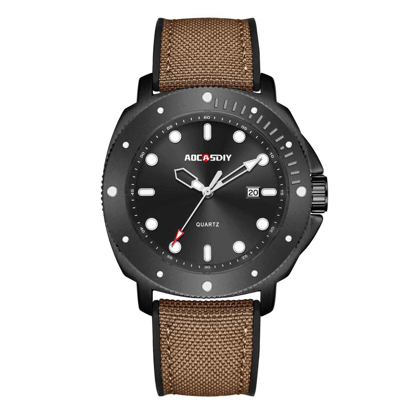 Orologio Da Uomo Moda Quarzo Con Data Lancette Luminose Cinturino Nylon