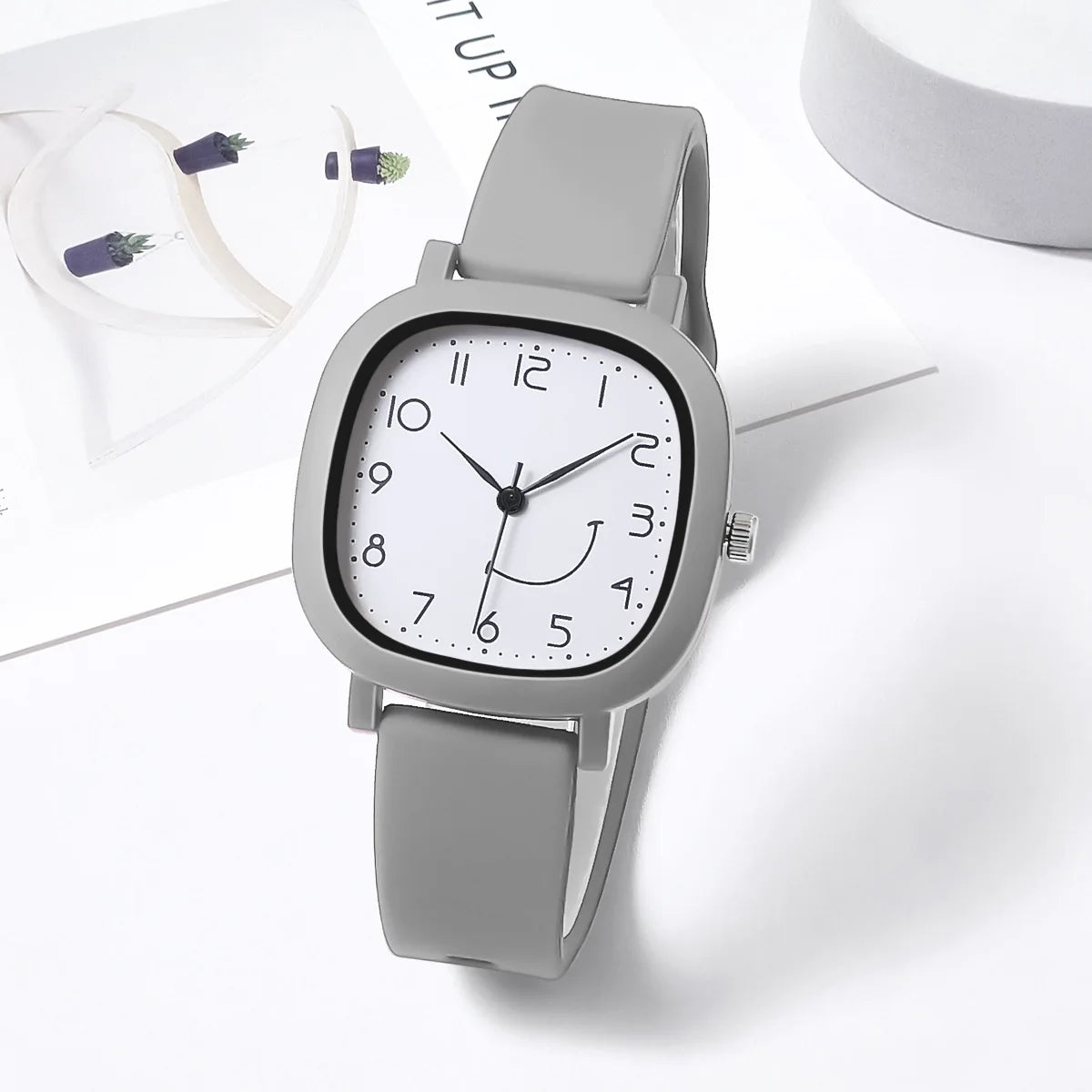 Orologio Donna Quarzo – Cinturino Silicone Quadrante Quadrato Moda Casual