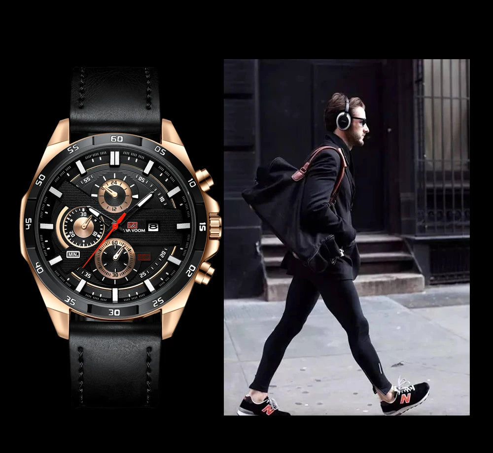 Orologio Uomo 46mm Quarzo - Cinturino SimilPelle o Acciaio, Elegante e Sportivo