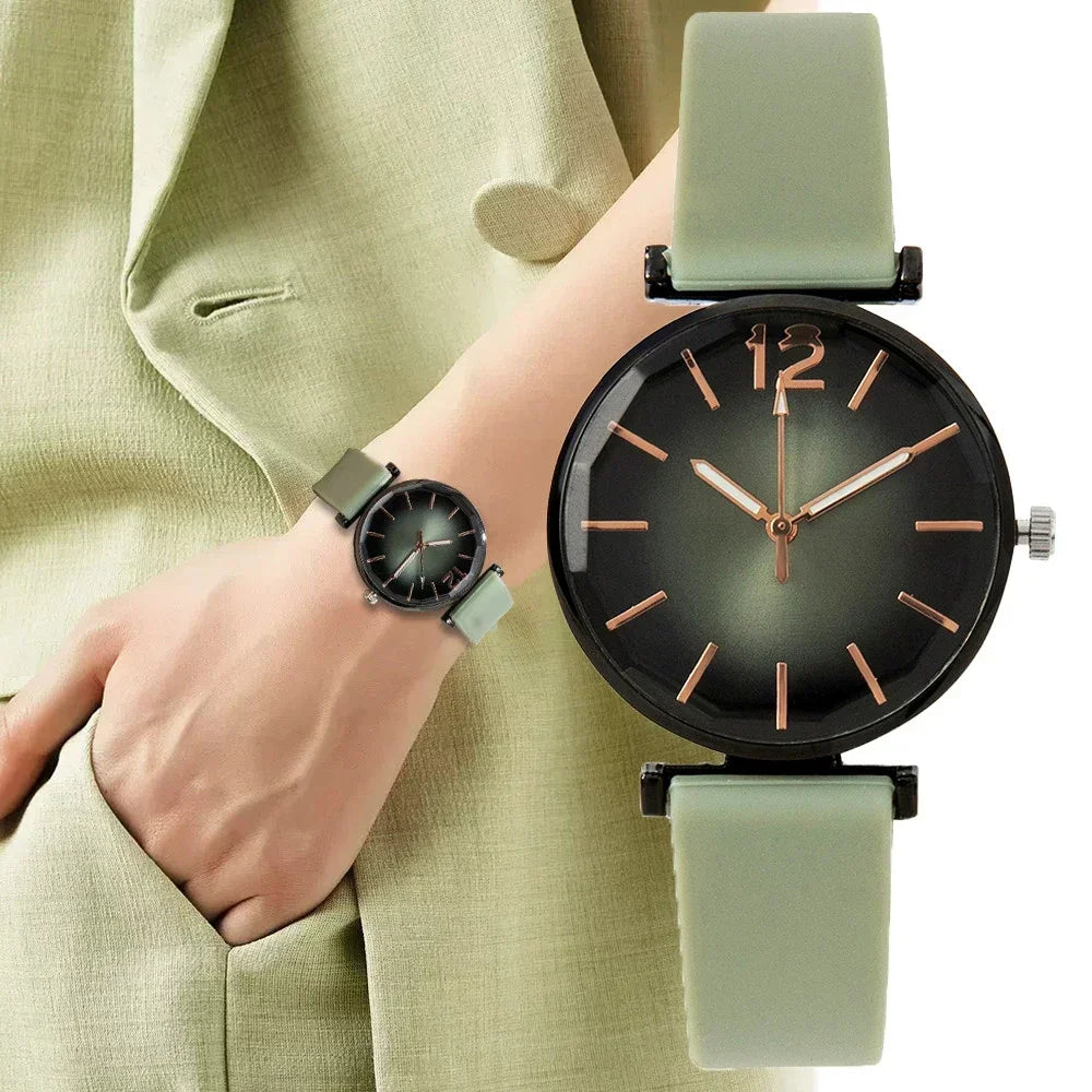 Orologio Donna Elegante Quarzo Cinturino in Silicone Moda Casual