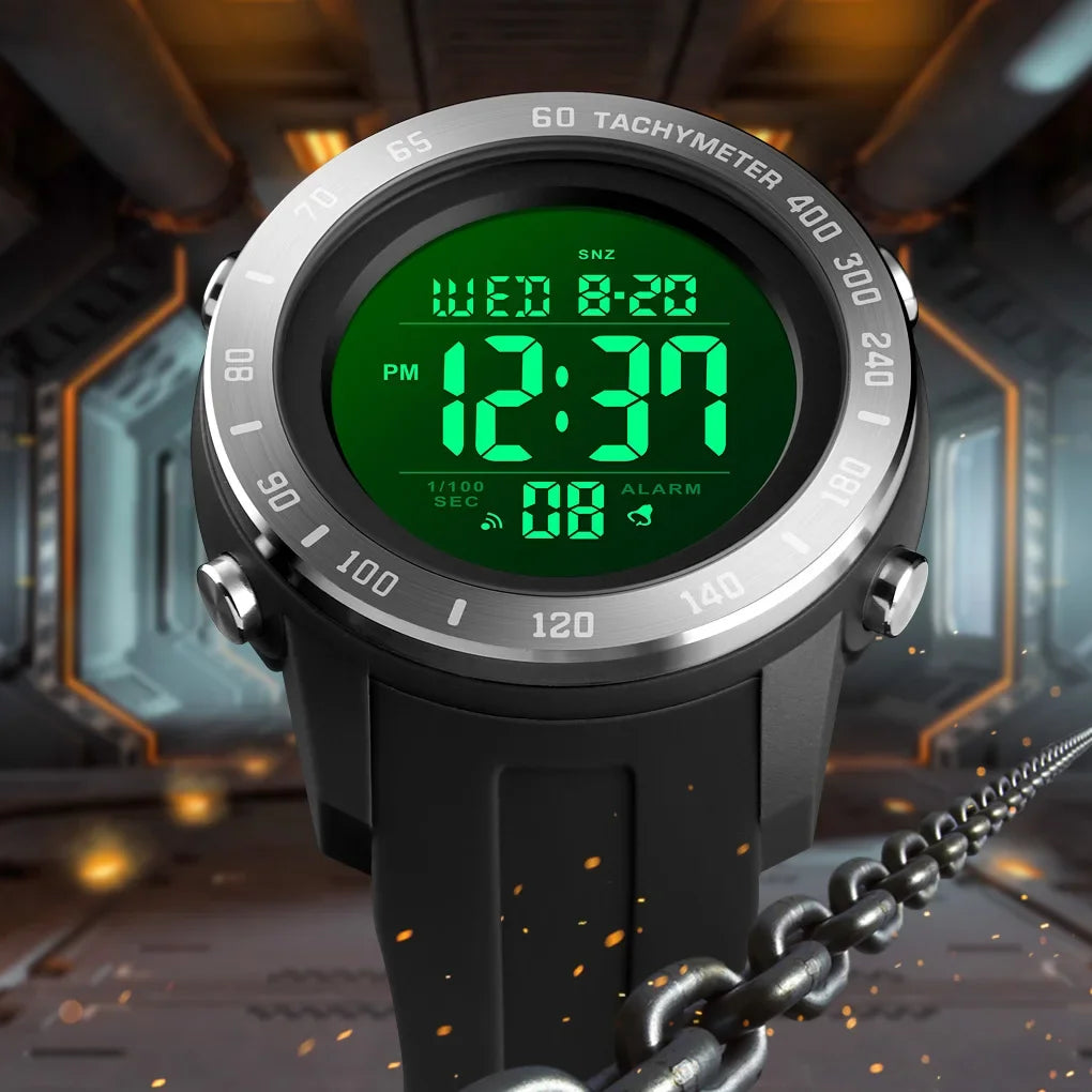 Orologio Digitale Uomo LED – Sportivo Impermeabile Cinturino Silicone Quadrante 50 mm