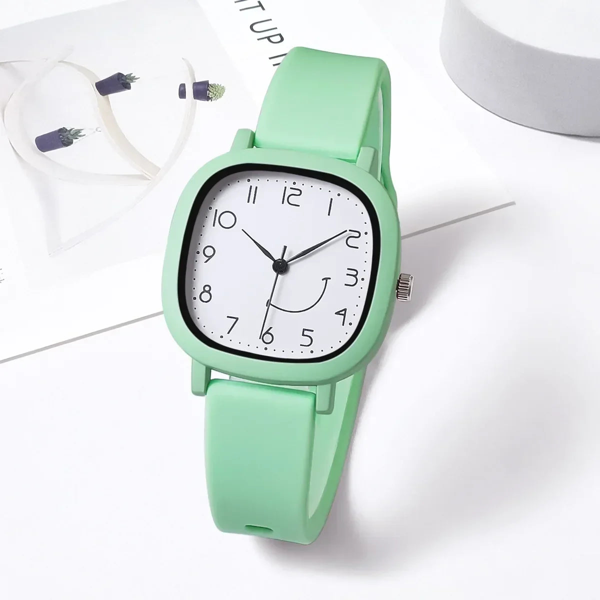 Orologio Donna Quarzo – Cinturino Silicone Quadrante Quadrato Moda Casual