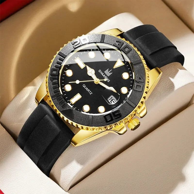 Orologio Uomo Quarzo Casual Business Data Cinturino Silicone