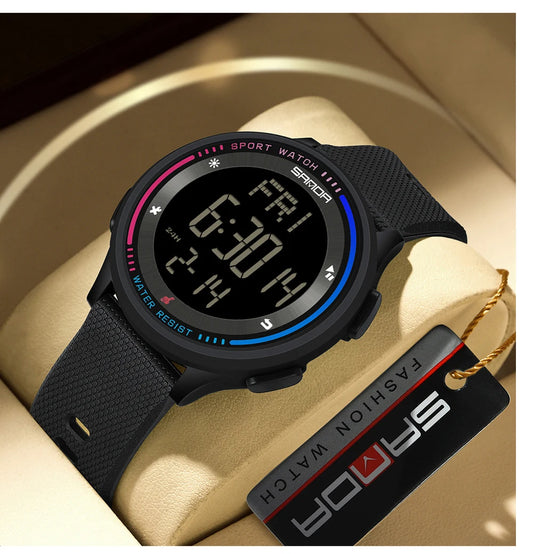 Orologio Digitale Uomo Donna SANDA – Sportivo LED Contapassi Impermeabile Cinturino in Gomma
