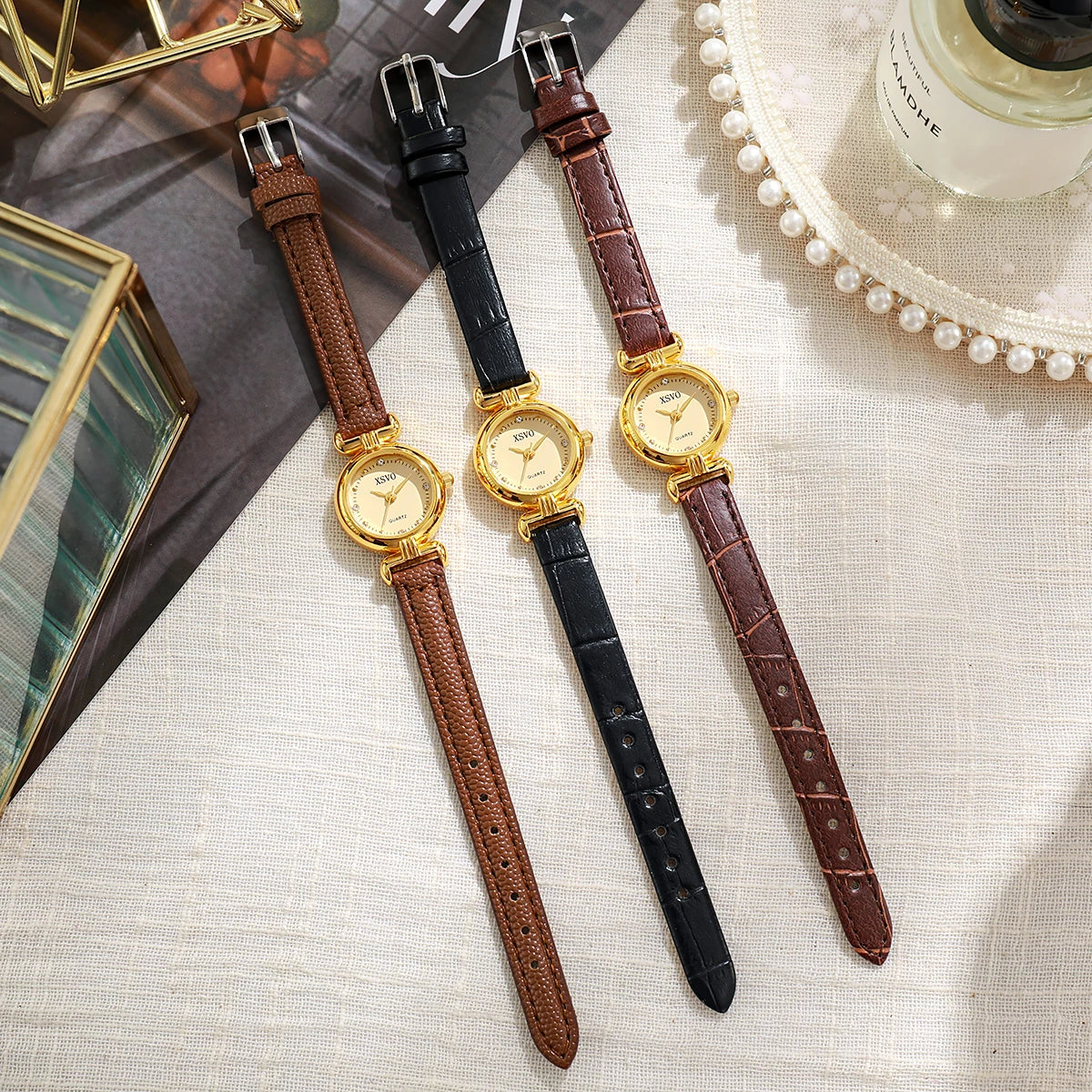 Orologio Donna Quarzo Elegante Quadrante Piccolo 25mm Cinturino Similpelle