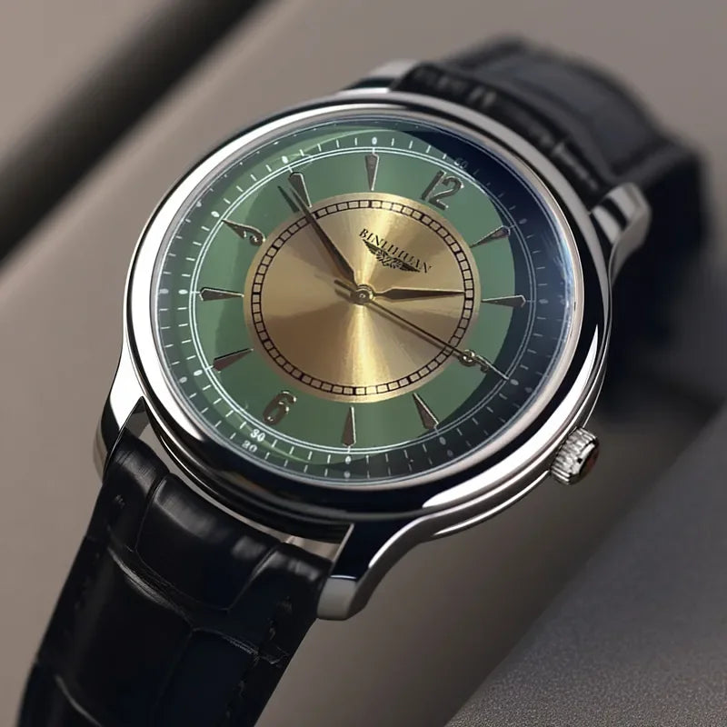 Orologio Uomo Quarzo Cinturino Similpelle Quadrante 42mm Elegante