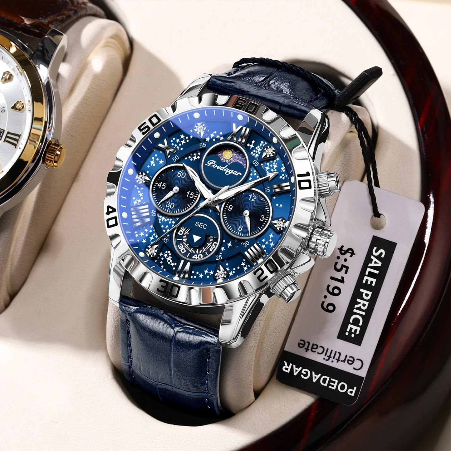 Orologio Uomo Sportivo Quarzo Cronografo Similpelle