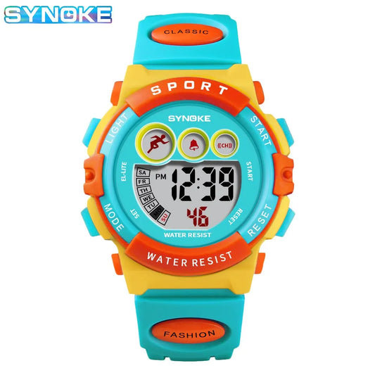Orologio Sportivo Digitale Bambini Colorato Multifunzione Cinturino e Cassa in Gomma