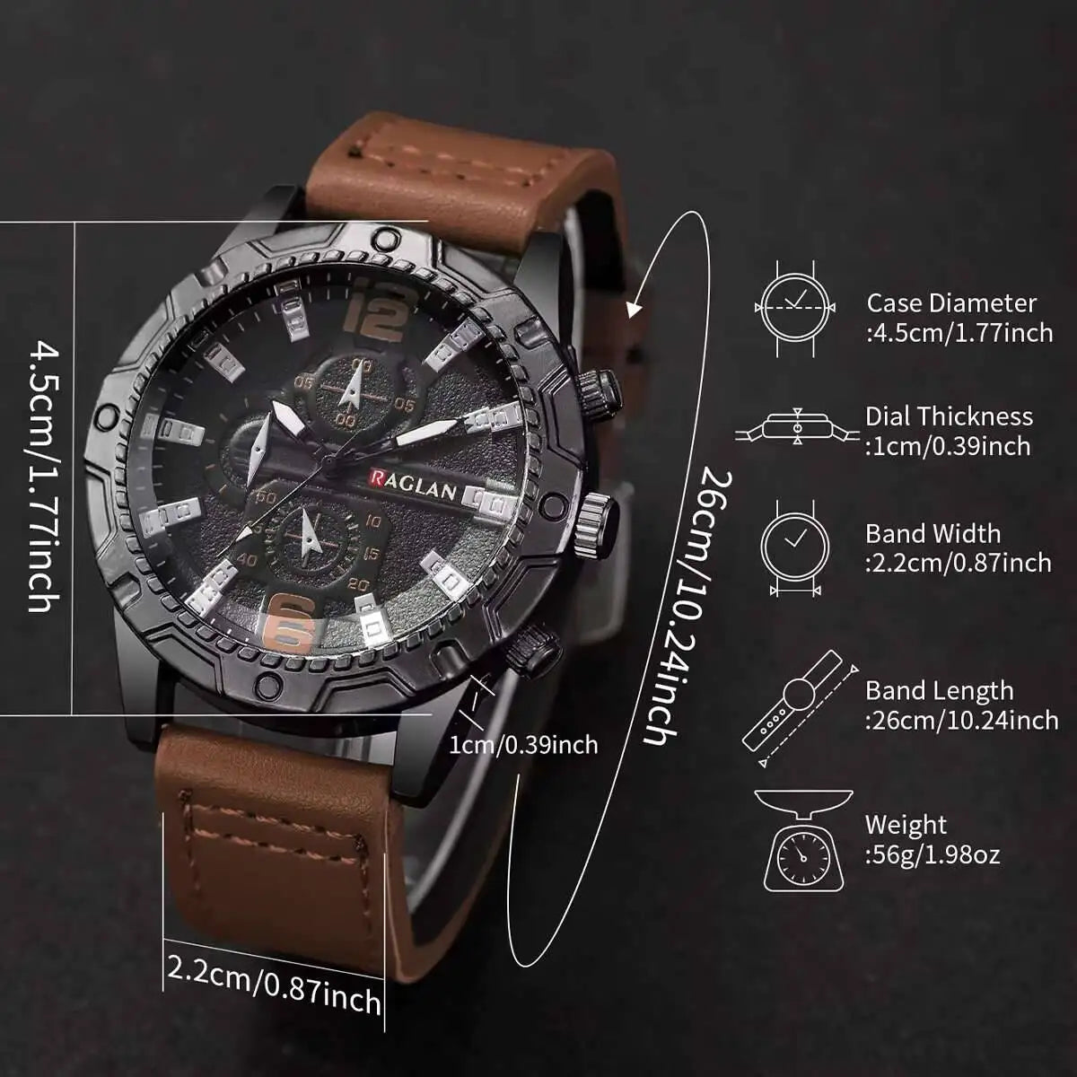 Orologio Uomo Quarzo Elegante Cinturino Similpelle Moda Casual