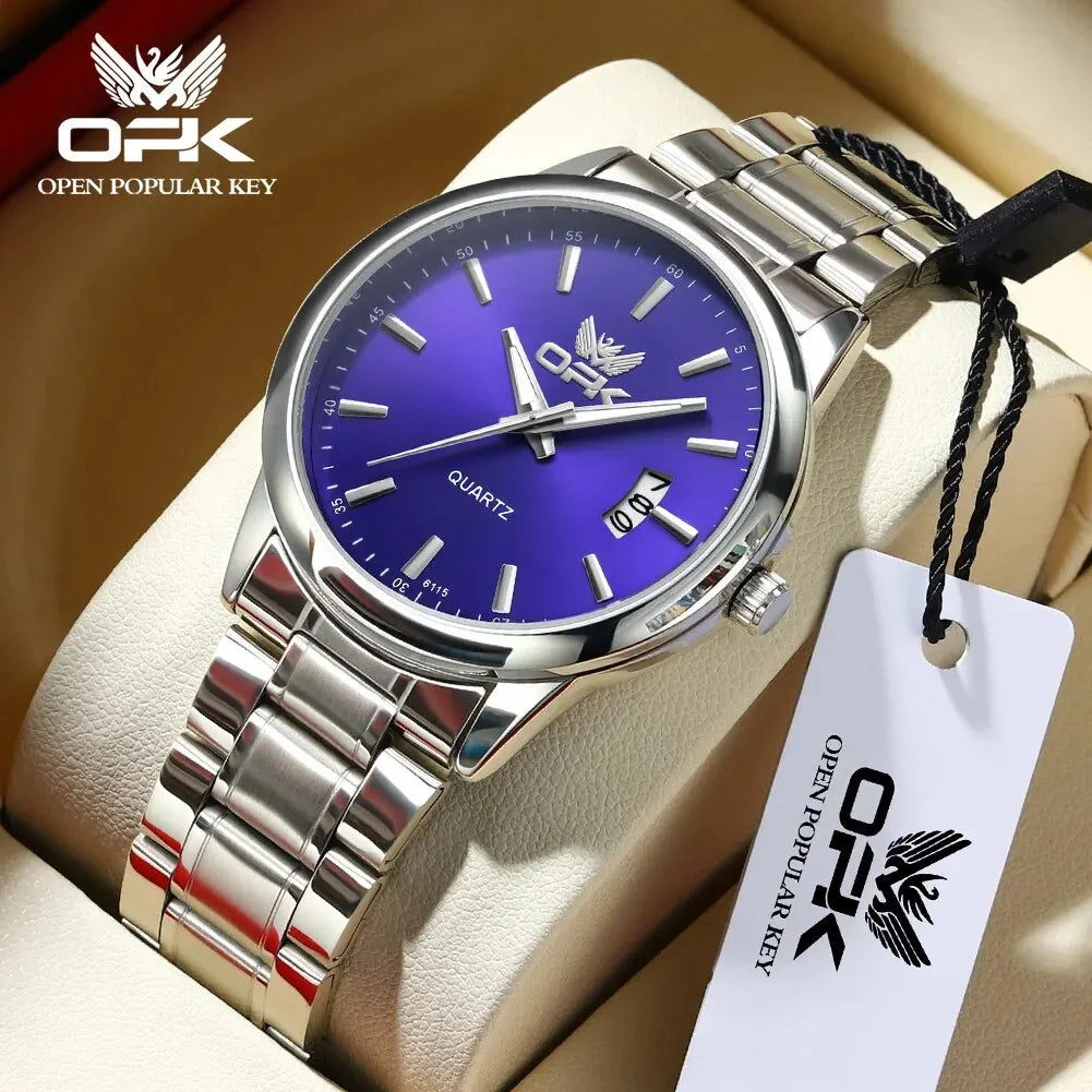 Orologio Uomo Quarzo Acciaio Inossidabile con Data Elegante Classico