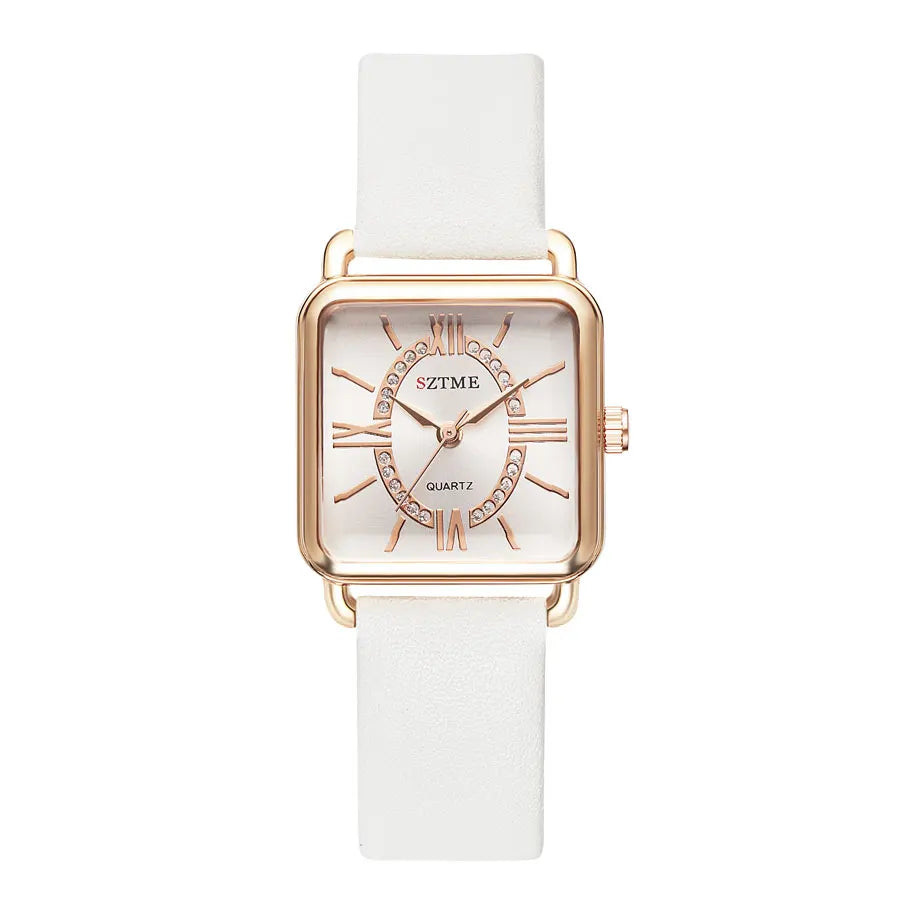 Orologio Donna Quarzo Similpelle Quadrante Quadrato 33mm Elegante