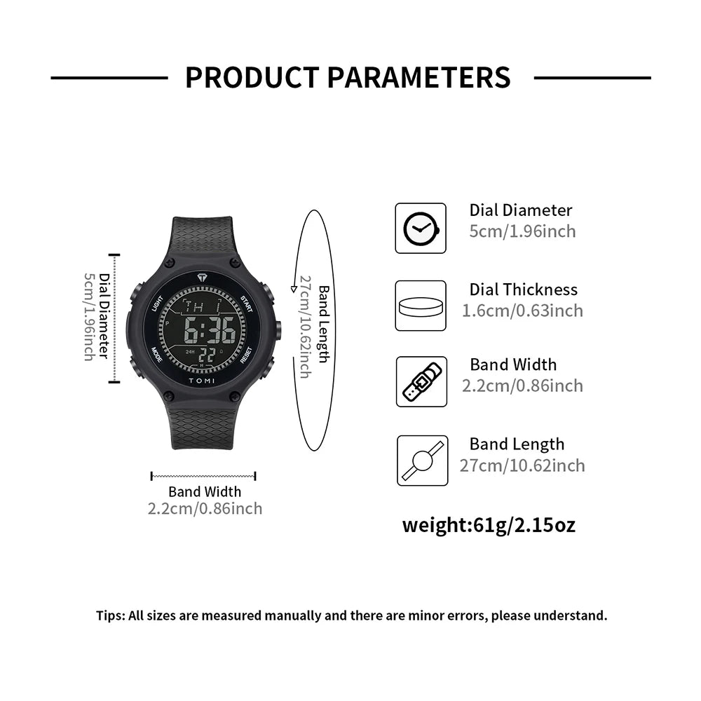 Orologio Uomo Digitale Sportivo Cinturino PU Quadrante Grande 50mm Moda Casual