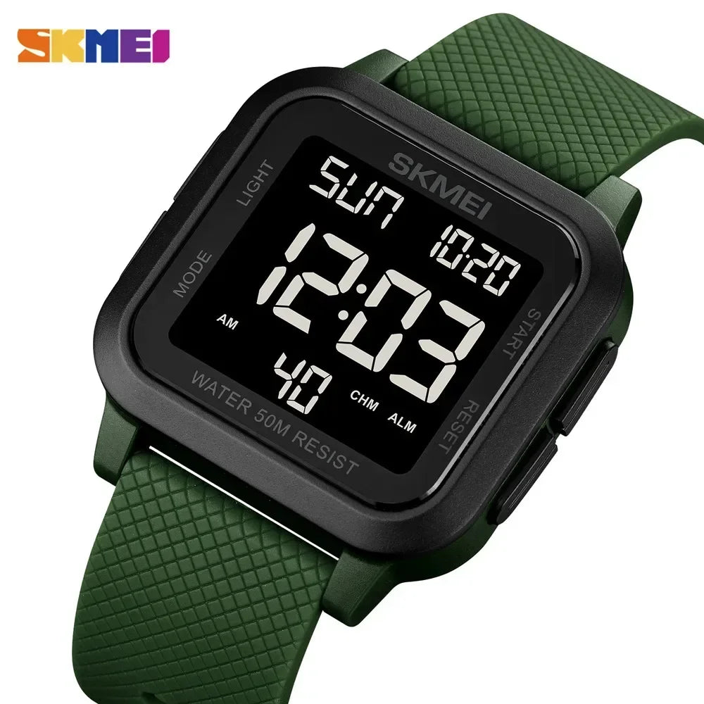 Orologio Digitale Uomo LED Sportivo Cronografo Sveglia