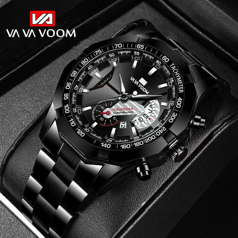 Orologio Uomo Acciaio Grande Quadrante 46mm Quarzo