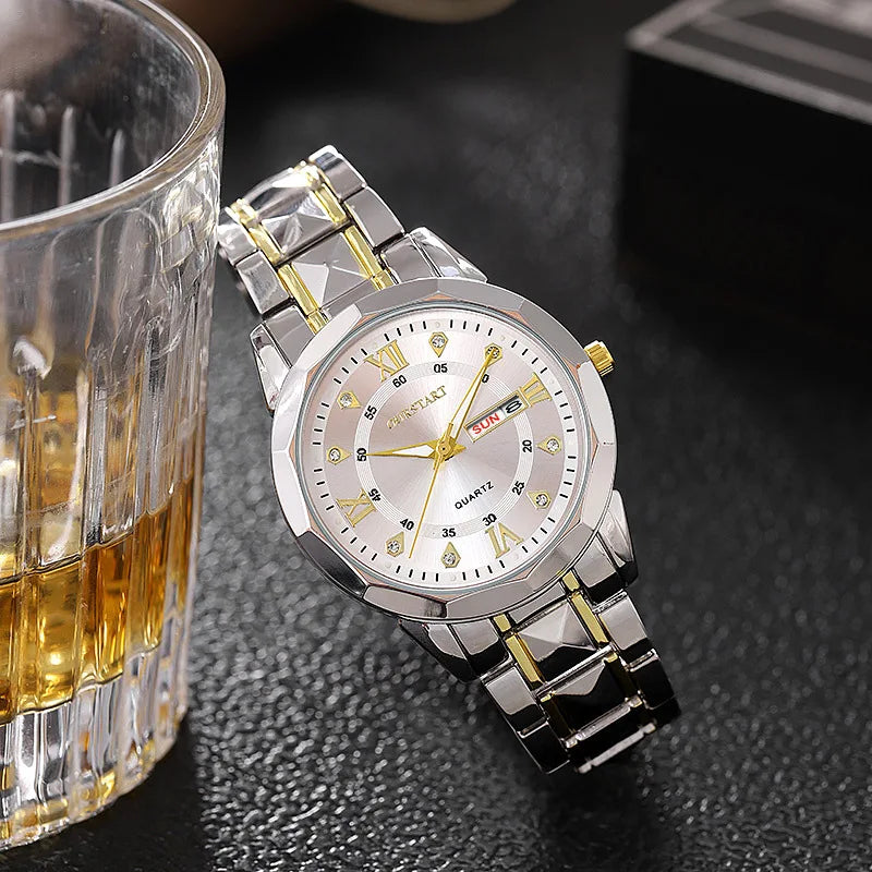 Orologio Uomo Moda e Casual al Quarzo con Data Cinturino in Lega