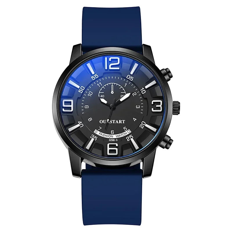 Orologio Uomo Quarzo Cinturino Silicone – Casual Quadrante Rotondo