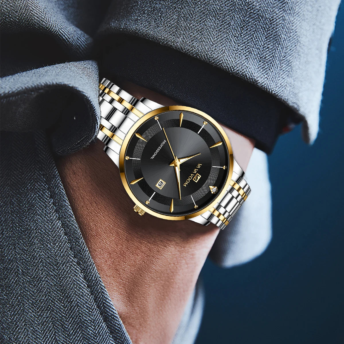 Orologio Uomo Acciaio 43mm Quarzo Elegante