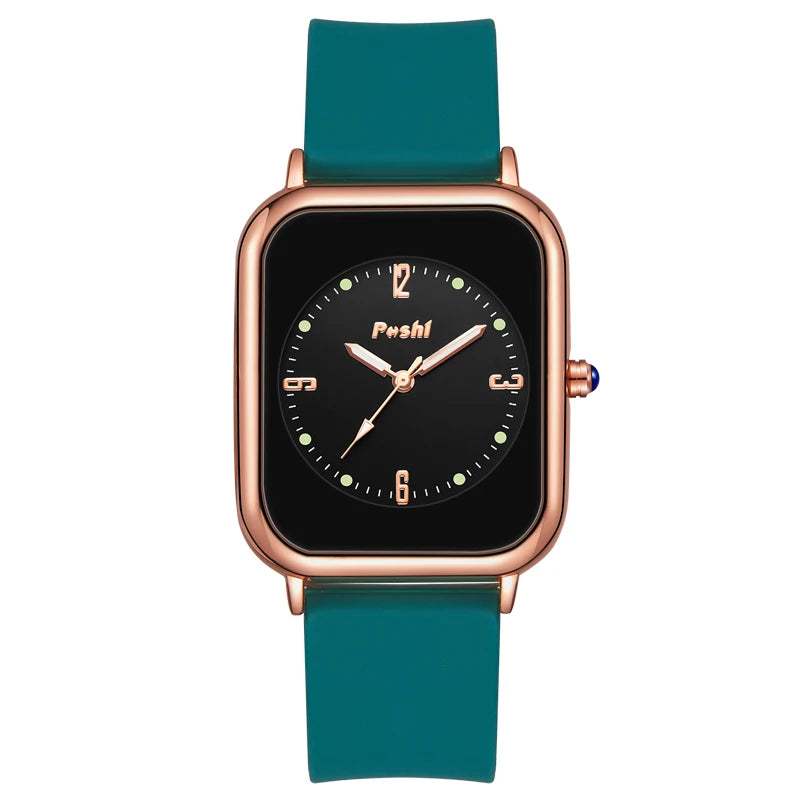Orologio Donna Moda Elegante Casual al Quarzo con Cinturino in Silicone Semplice