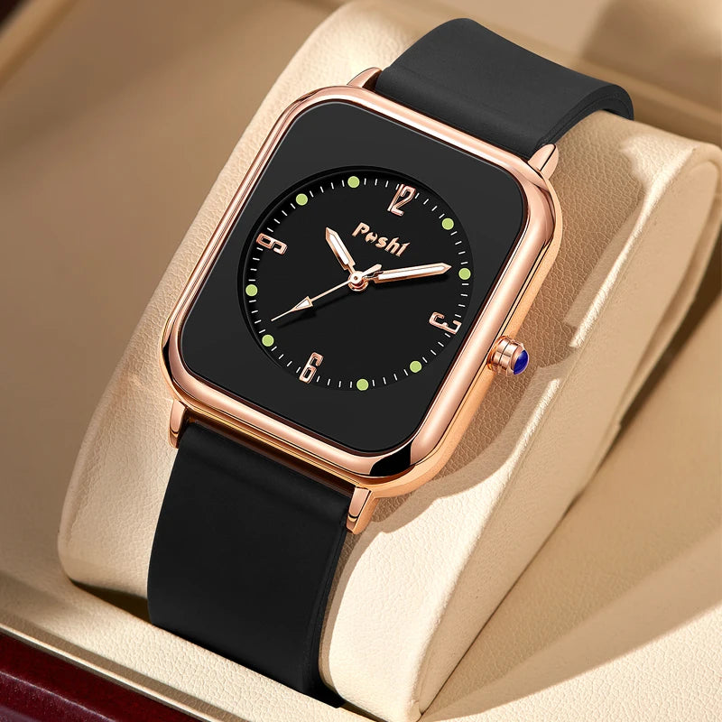 Orologio Donna Moda Elegante Casual al Quarzo con Cinturino in Silicone Semplice