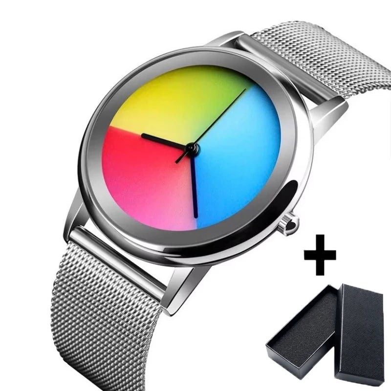 Orologio Donna 38mm Quarzo Colorato Acciaio