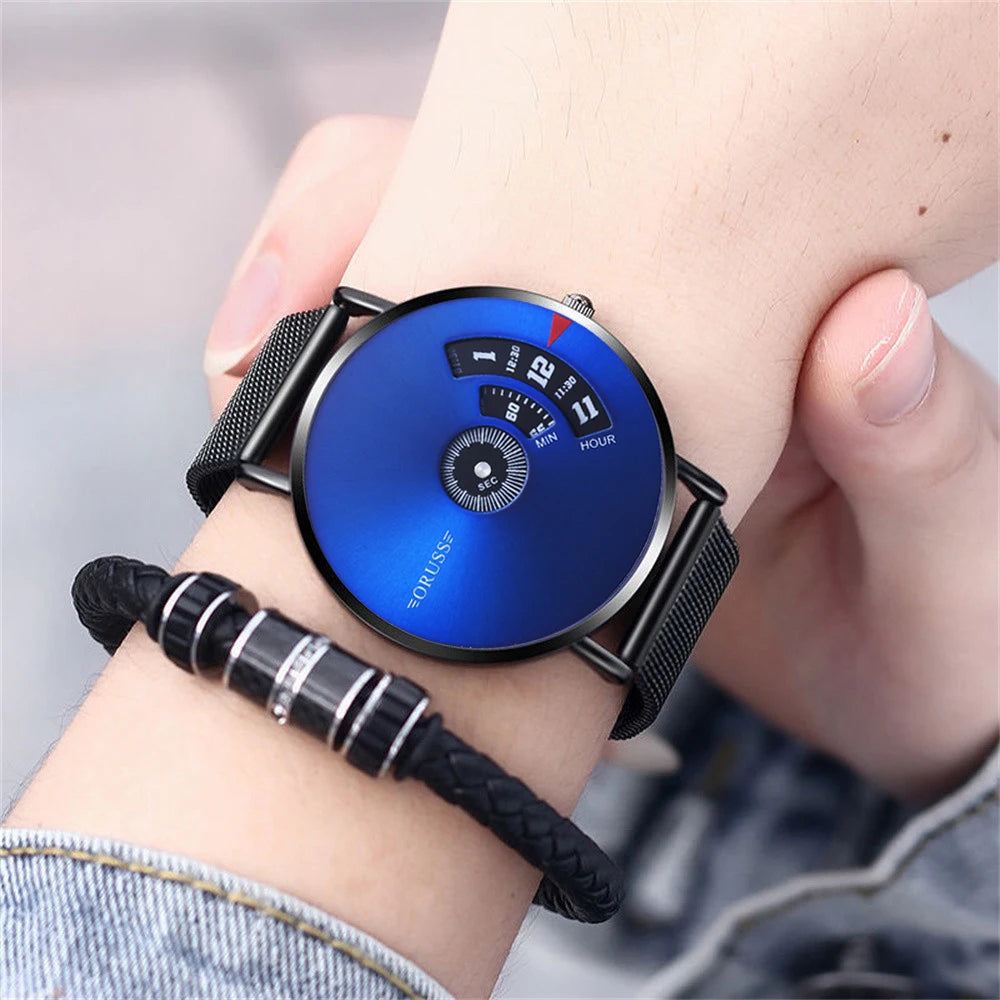 Orologio Uomo Moda Quarzo Elegante Cinturino in Lega