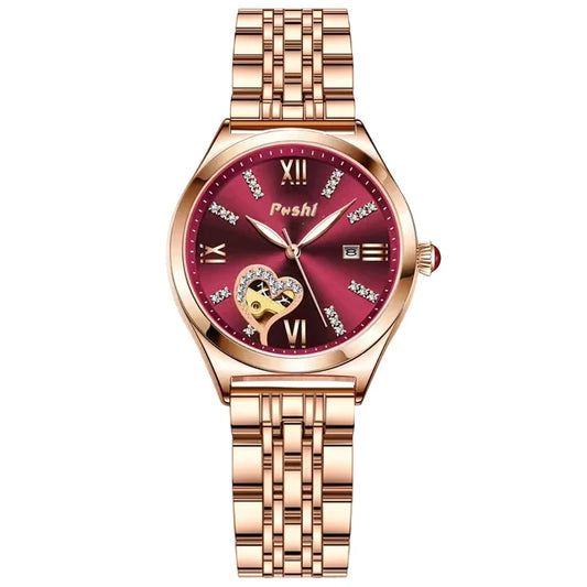 Orologio Donna Acciaio Data Elegante Moda Quarzo Resistente Acqua Cassa Lega