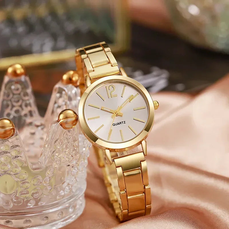 Orologio Donna Elegante Quarzo – Cinturino Acciaio Inossidabile Quadrante 30 mm