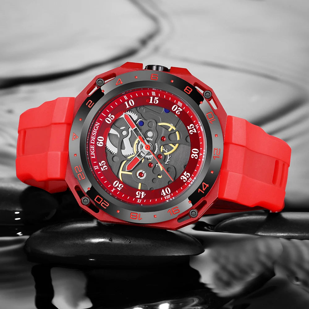 Orologio Uomo Al Quarzo Cinturino In Silicone Moda Casual Lancette Luminose