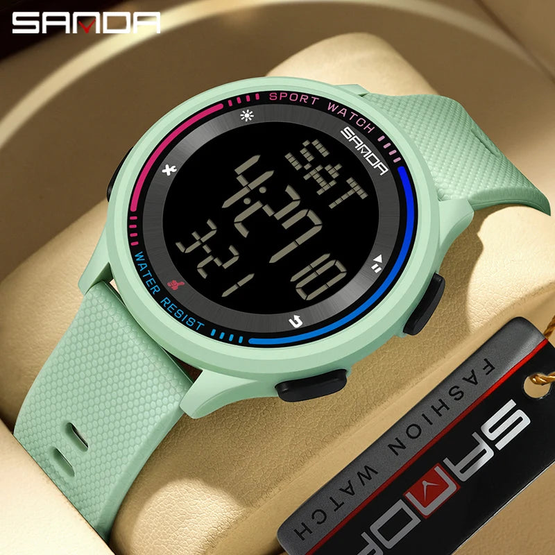 Orologio Digitale Uomo Donna SANDA – Sportivo LED Contapassi Impermeabile Cinturino in Gomma