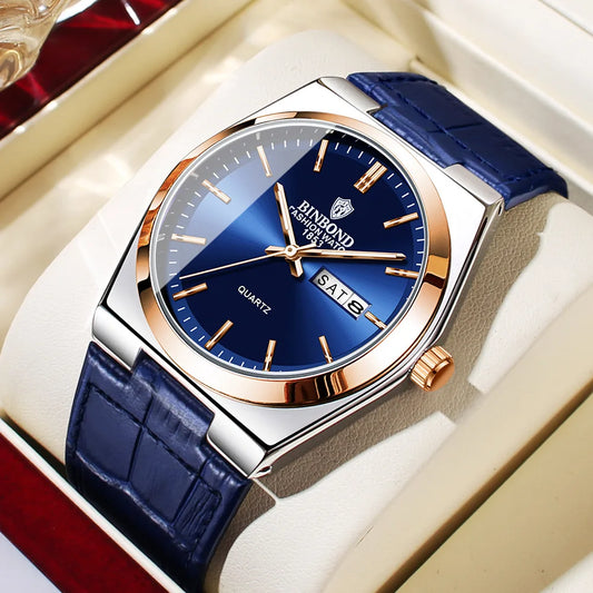 Orologio Uomo Quarzo Cinturino Similpelle Quadrante 40mm