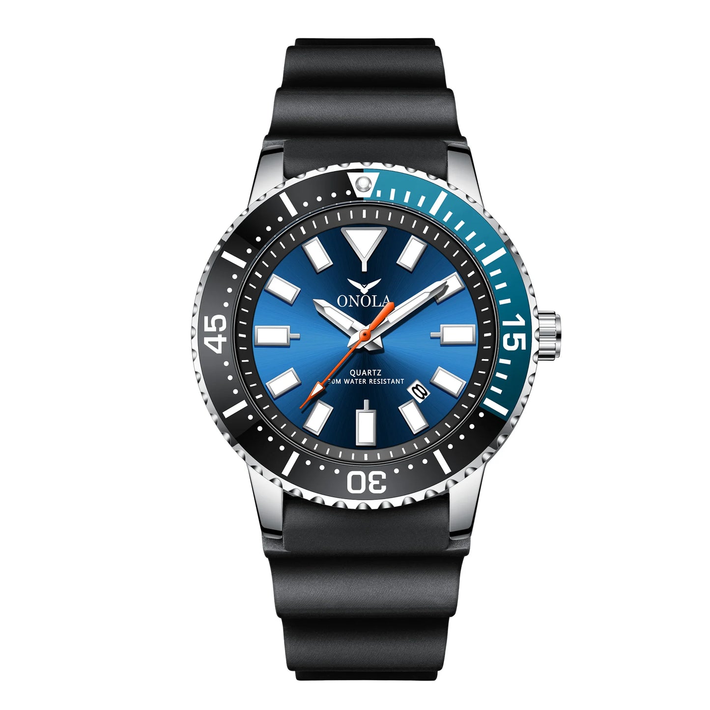 Orologio Uomo Quarzo Business con Data Lancette Luminose Cinturino Similpelle