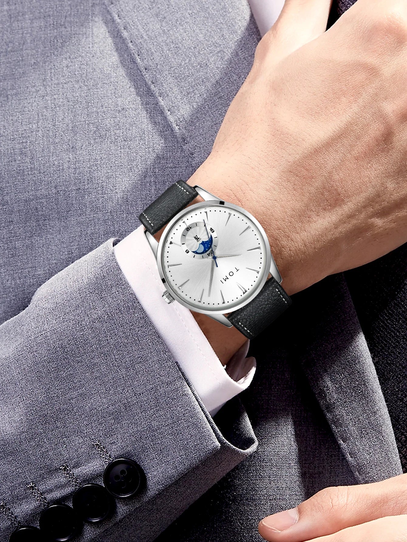 Orologio Uomo Quarzo Cinturino Similpelle – Elegante e Casual Quadrante 42mm