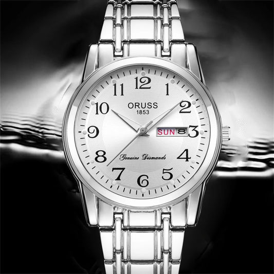 Orologio Uomo Al Quarzo Elegante Cinturino e Cassa in Lega Con Data Semplice