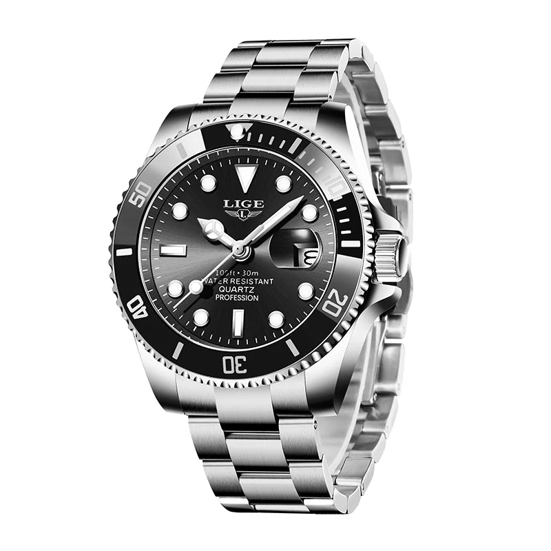 Orologio Uomo Acciaio Quarzo con Data e Lancette Luminose