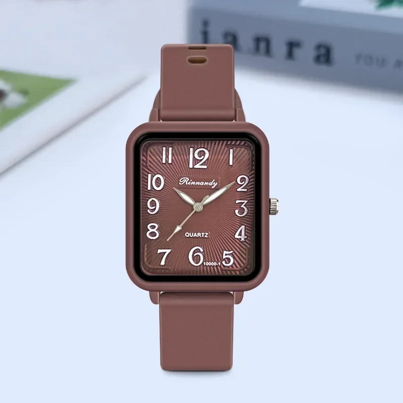 Orologio Donna Al Quarzo Con Cinturino In Silicone Casual Moda Semplice