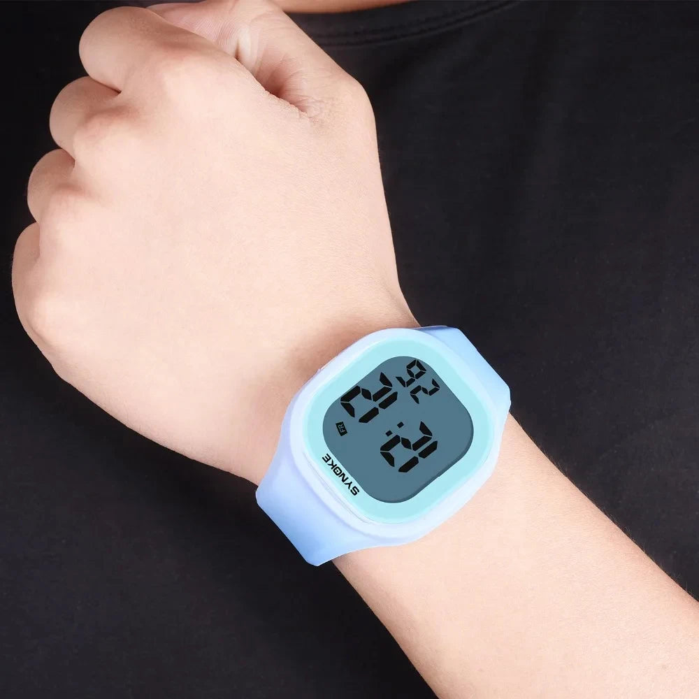 Orologio Digitale Donna in Silicone Sportivo Sveglia Cronometro LED
