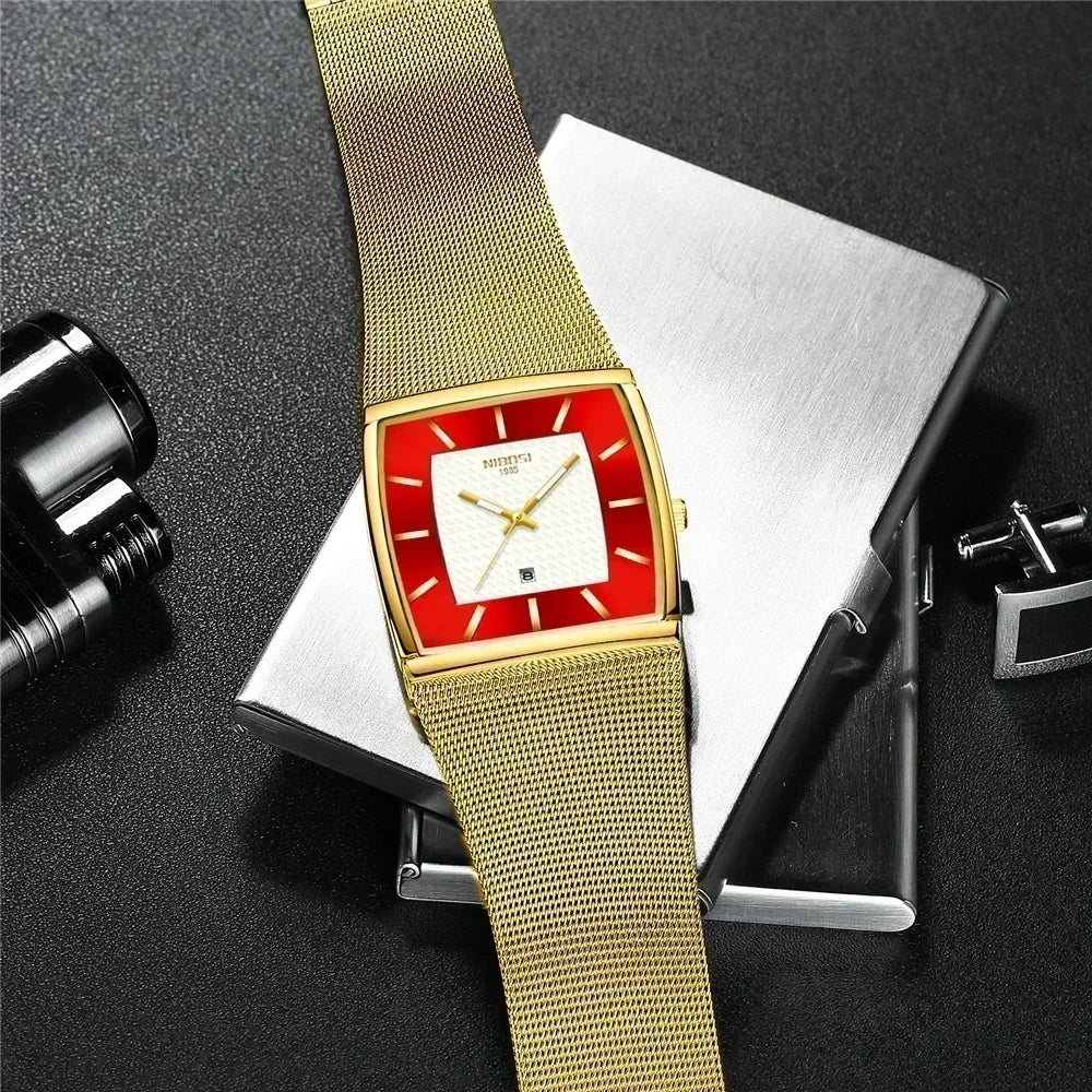 Orologio Uomo Quarzo Elegante Acciaio Con Data