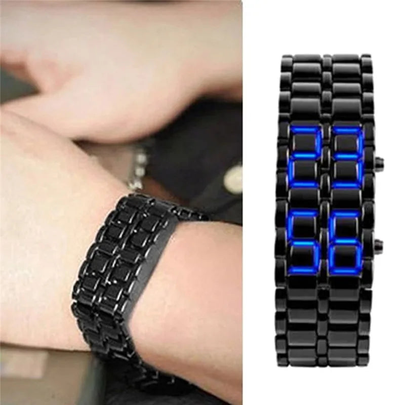 Orologio Uomo Donna Moda Acciaio Bracciale LED Casual Elegante