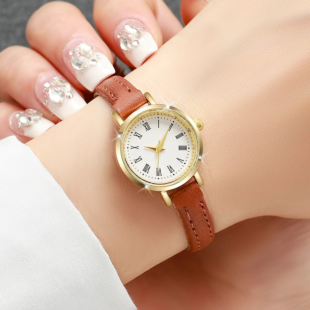 Orologio Donna Elegante al Quarzo Cinturino Similpelle Moda Casual