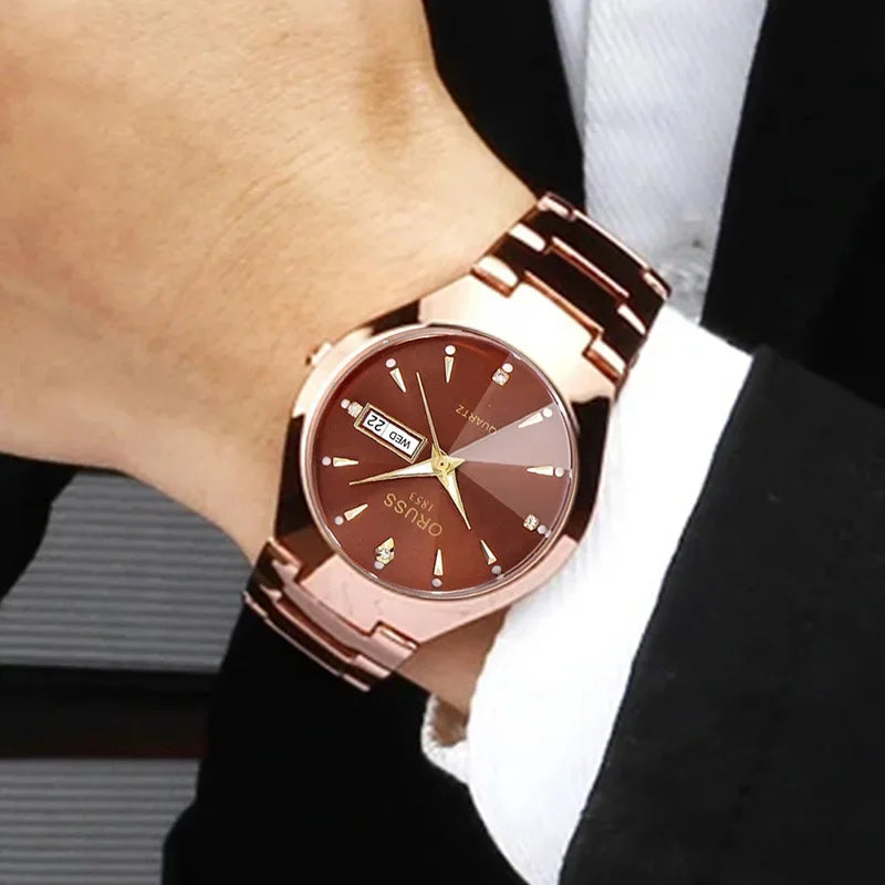 Orologio Uomo Cassa e Cinturino Acciaio al Quarzo con Data Quadrante 39 mm