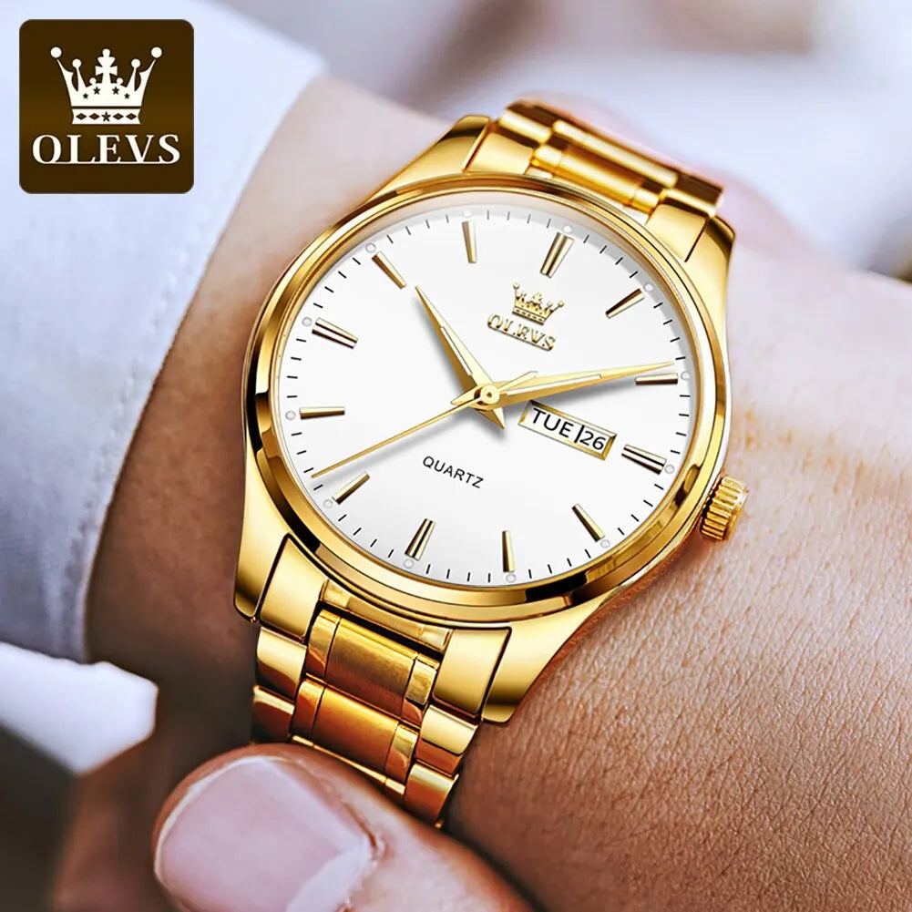 Orologio Uomo Acciaio al Quarzo con Data Lancette Luminose Elegante