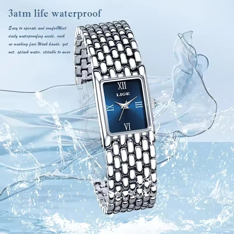 Orologio Donna Quarzo Acciaio Inox Rettangolare Elegante