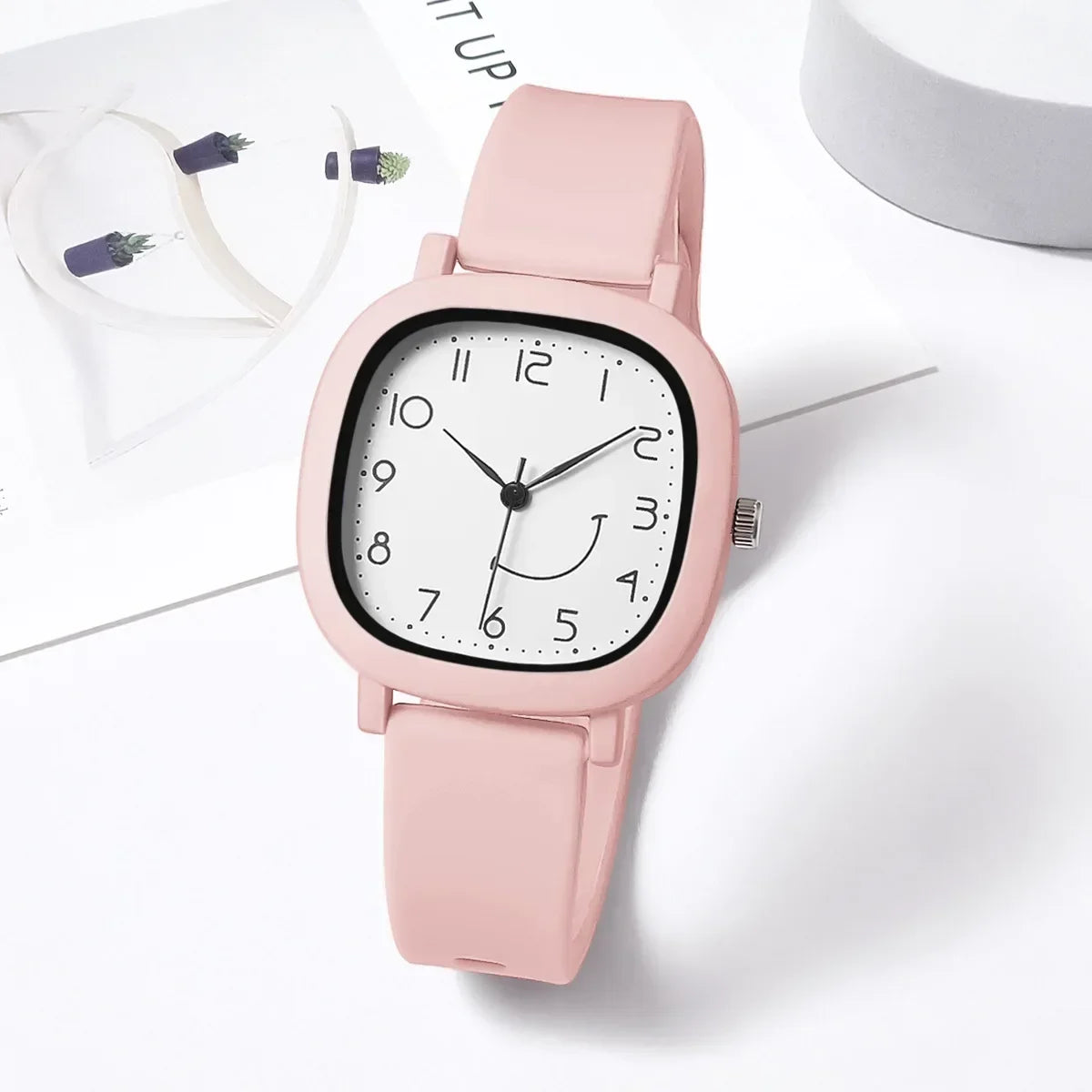 Orologio Donna Quarzo – Cinturino Silicone Quadrante Quadrato Moda Casual