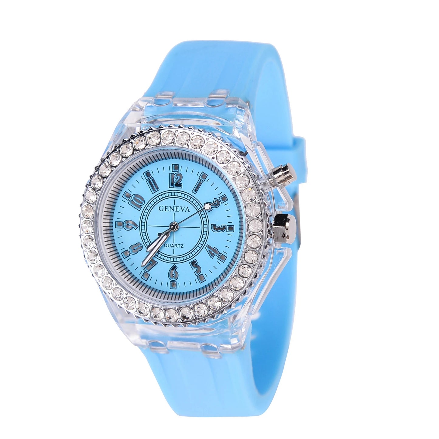 Orologio LED Unisex Luminoso Digitale Moda Silicone Strass