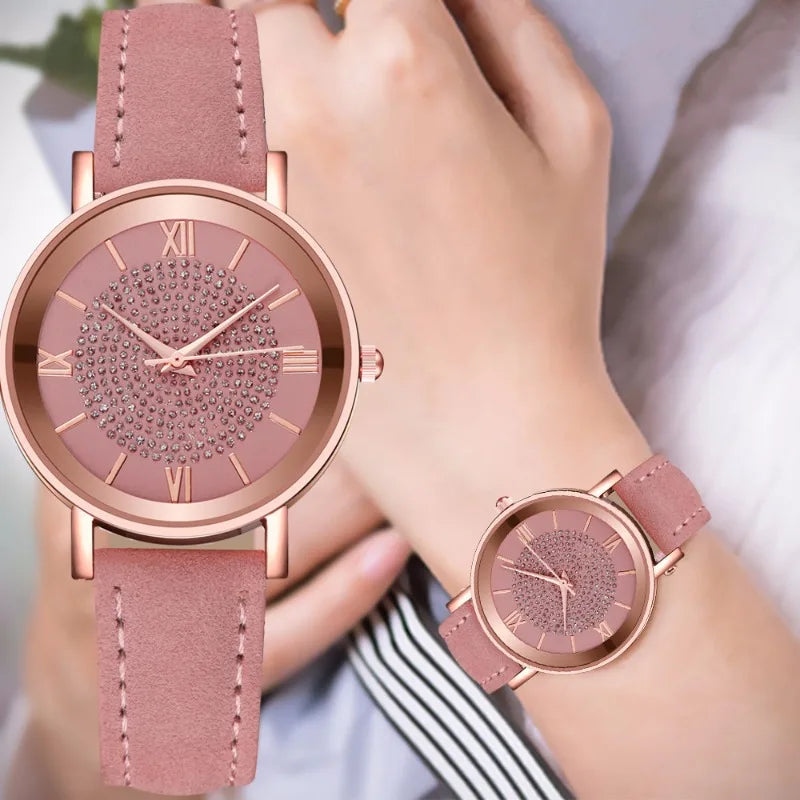 Orologio Donna al Quarzo Moda e Casual con Cinturino in Similpelle Elegante