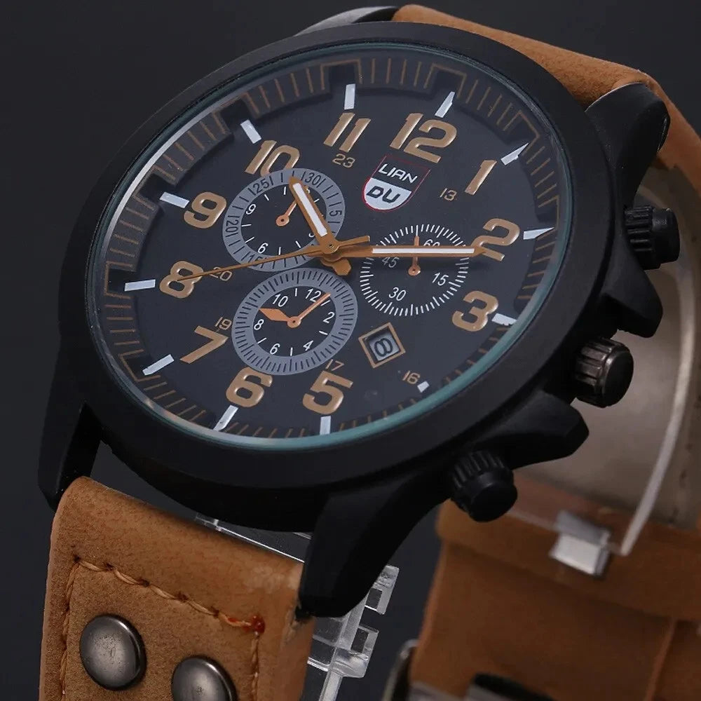 Orologio Uomo Quarzo Data Similpelle 42mm